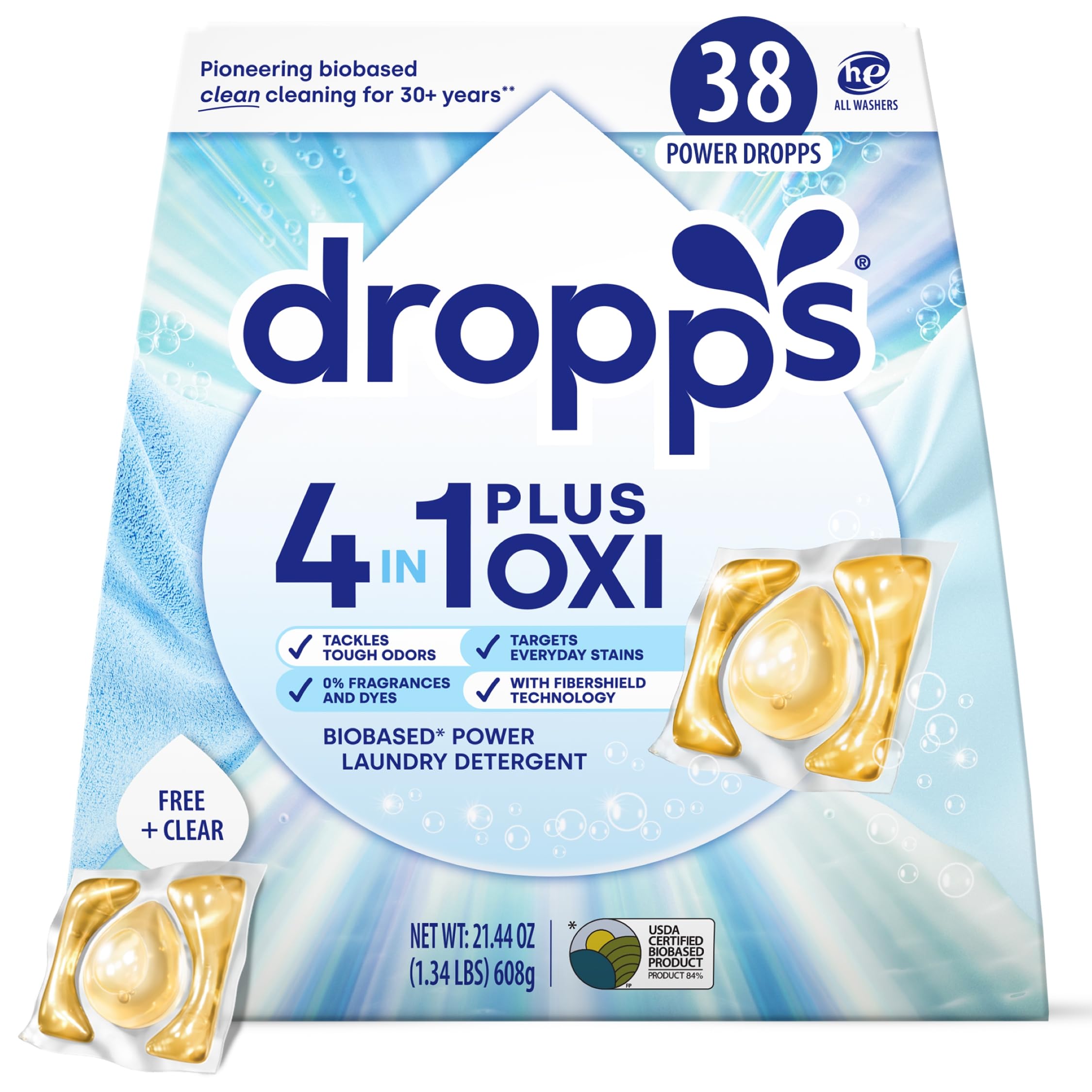 Dropps 4-in-1 Plus Oxi Laundry Detergent Pods