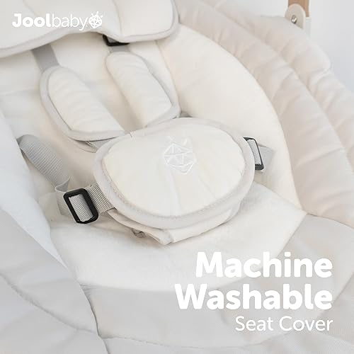 Miniatura 7 de Jool Baby Nova Nature Columpio de bebé para recién nacidos con juguetes de madera natural, columpio motorizado eléctrico para bebé, música Avena