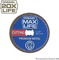 Vista 3 de Dremel Max Life EZ506HP Rueda de Corte de Metal Premium de Alto Rendimiento de 1-12" (38.1mm), Azul