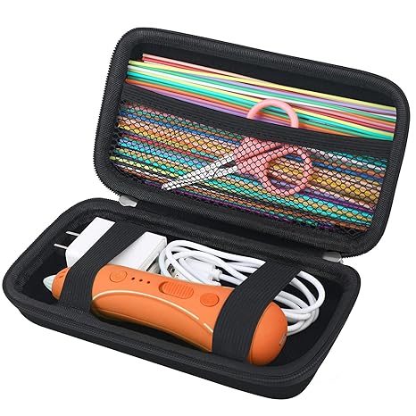 review BOVKE Hard Carrying Case for 3Doodler Start+ Essentials (2022) 3D Pen Set Toy for Kids Boys Girls, 3D Printing Pens Storage Organizer Travel Holder fit Plastic Strands USB Charger Cable (Box Only)