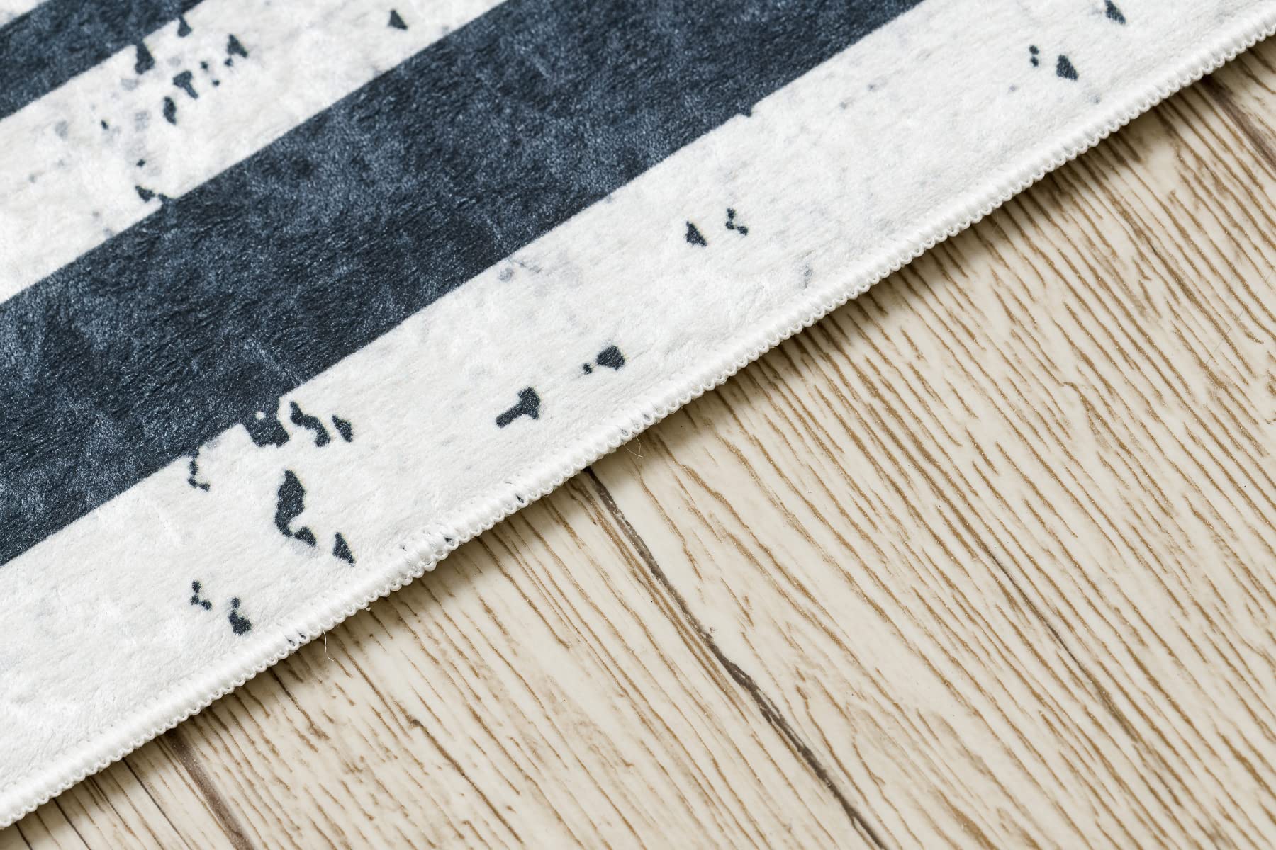 rugsx Tapis Moderne Lavable Andre pour la Chambre des Enfants, Le Salon, l'entrée, Moquette Lavable en Machine, Cadre, Marbre, antidérapant - Noir/Blanc 160x220 cm