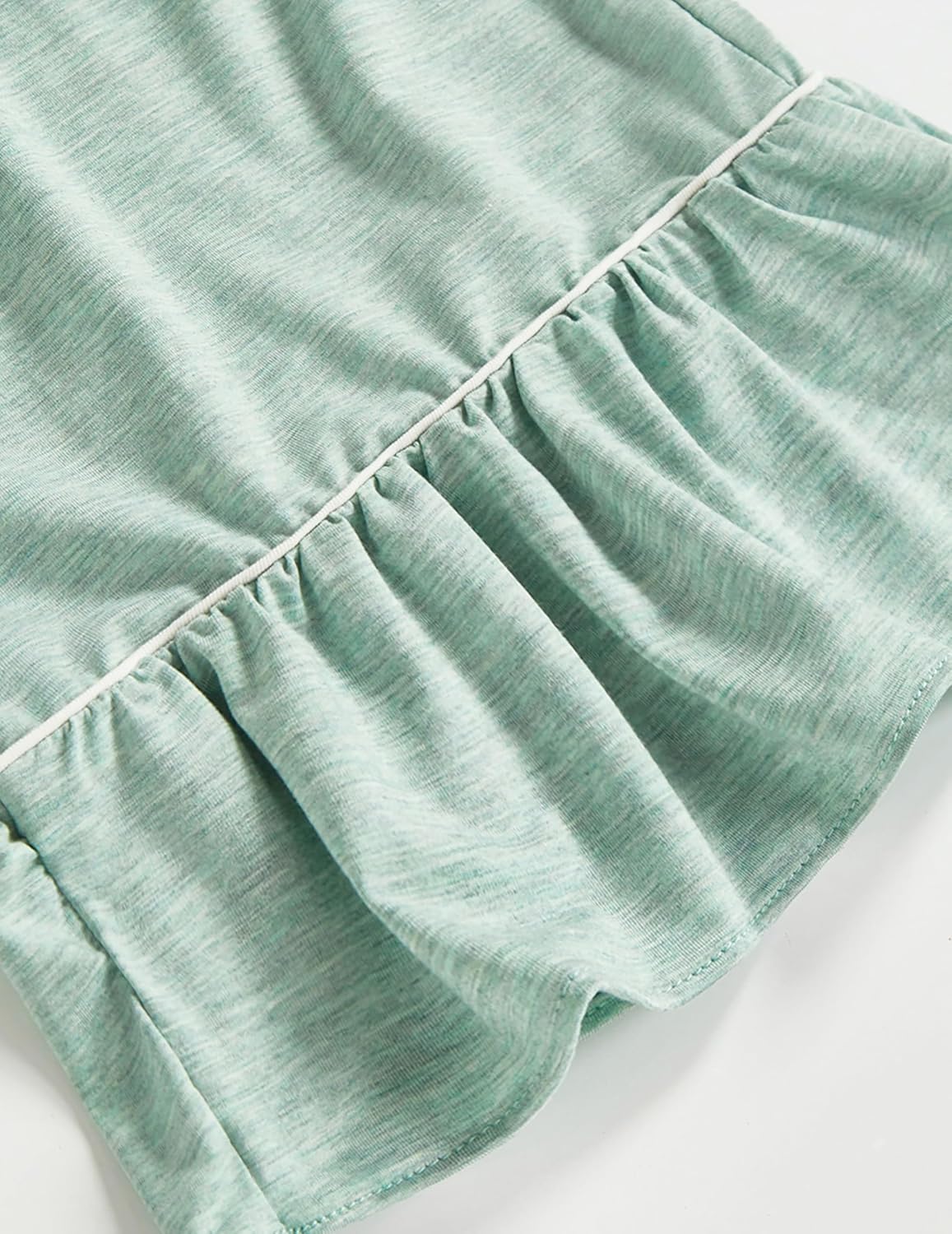 Women Bamboo Viscose Pajama Sets Ruffled Cuff Hem Long Sleeve Fancy Yarn 2 Piece Loungewear Loose Fit Drop Shoulder - Image 4