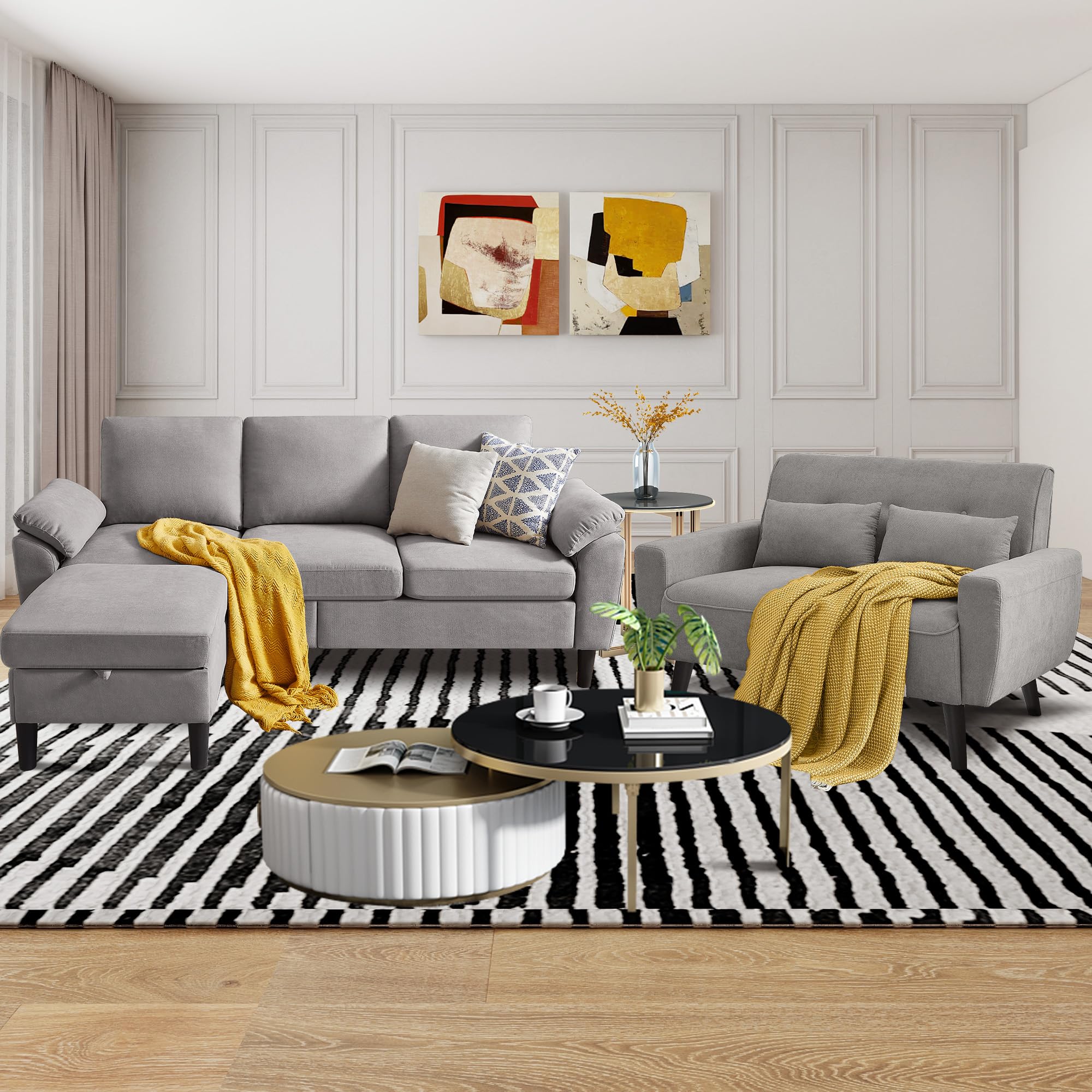 Chireca 79" Linen Sectional