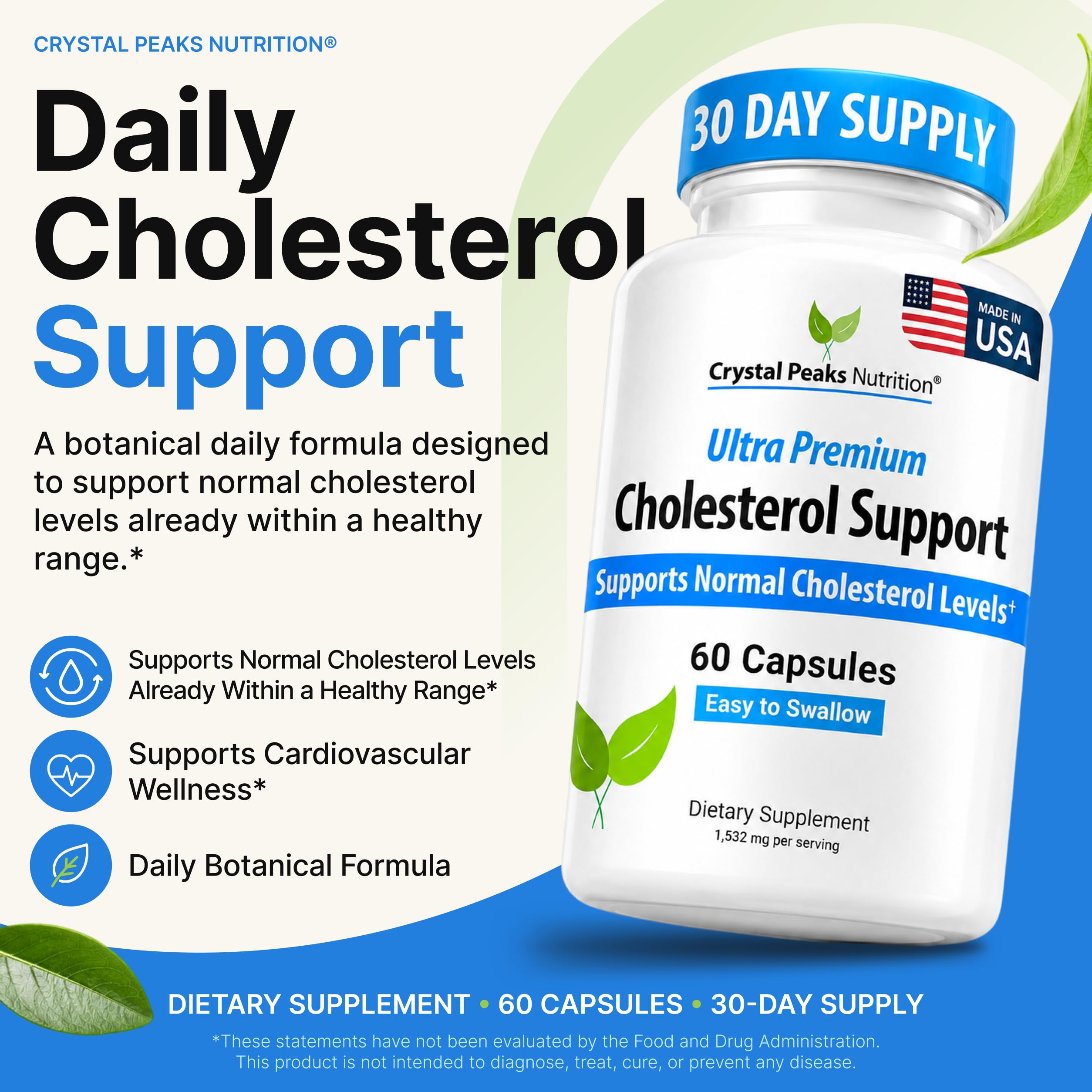 Cholesterol Supplement - All-Natural Ingredients to Support Normal Colesterol Levels. Supports Optimal Circulation. 60 Capsules — Amazon image 2