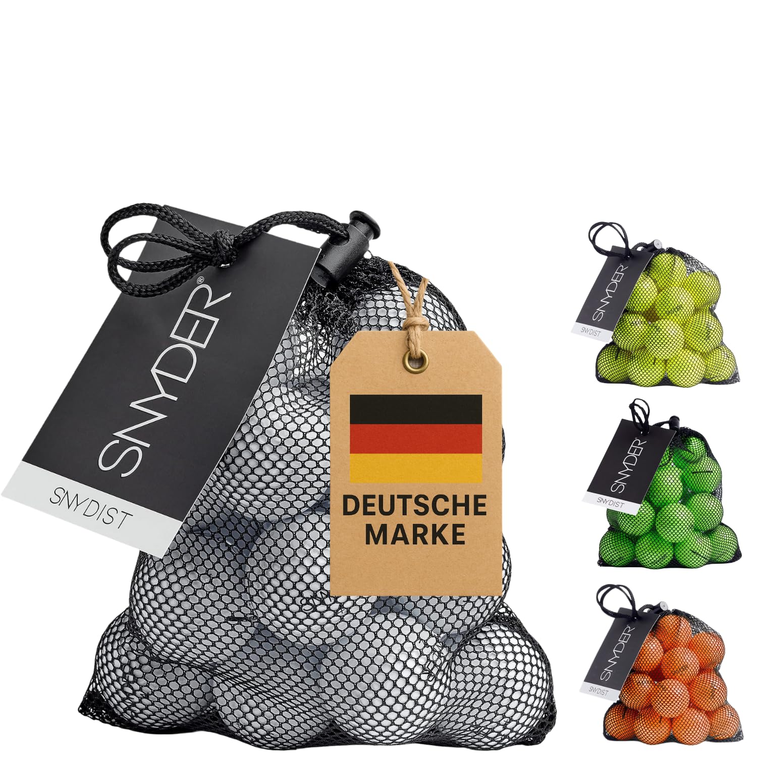 SNYDER - SNY DIST Premium Golfbälle | 20 Stück im Ballnetz | Ideal für: Maximale Ballgeschwindigkeit, Lange Schläge & gerade Flugbahnen Weiß