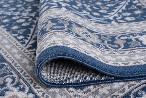 Miniatura 5 de Tayse Alfombra de pasillo azul marino de 2 x 10 pulgadas, alfombra de cocina, alfombra para entrada interior, entrada, pasarela, alfombra