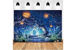 Halloween Backdrop for Pictures 7'x5' Spooky Forest & Moon Scene Xmas Kids...