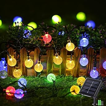 Geemoo 60 Led Globe Solar String Lights 8 Modes Waterproof Solar Lights Outdoor Garden Solar Powered Fairy Lights For Garden Patio Porch Gazebo Decor Multicolor Amazon Co Uk Lighting