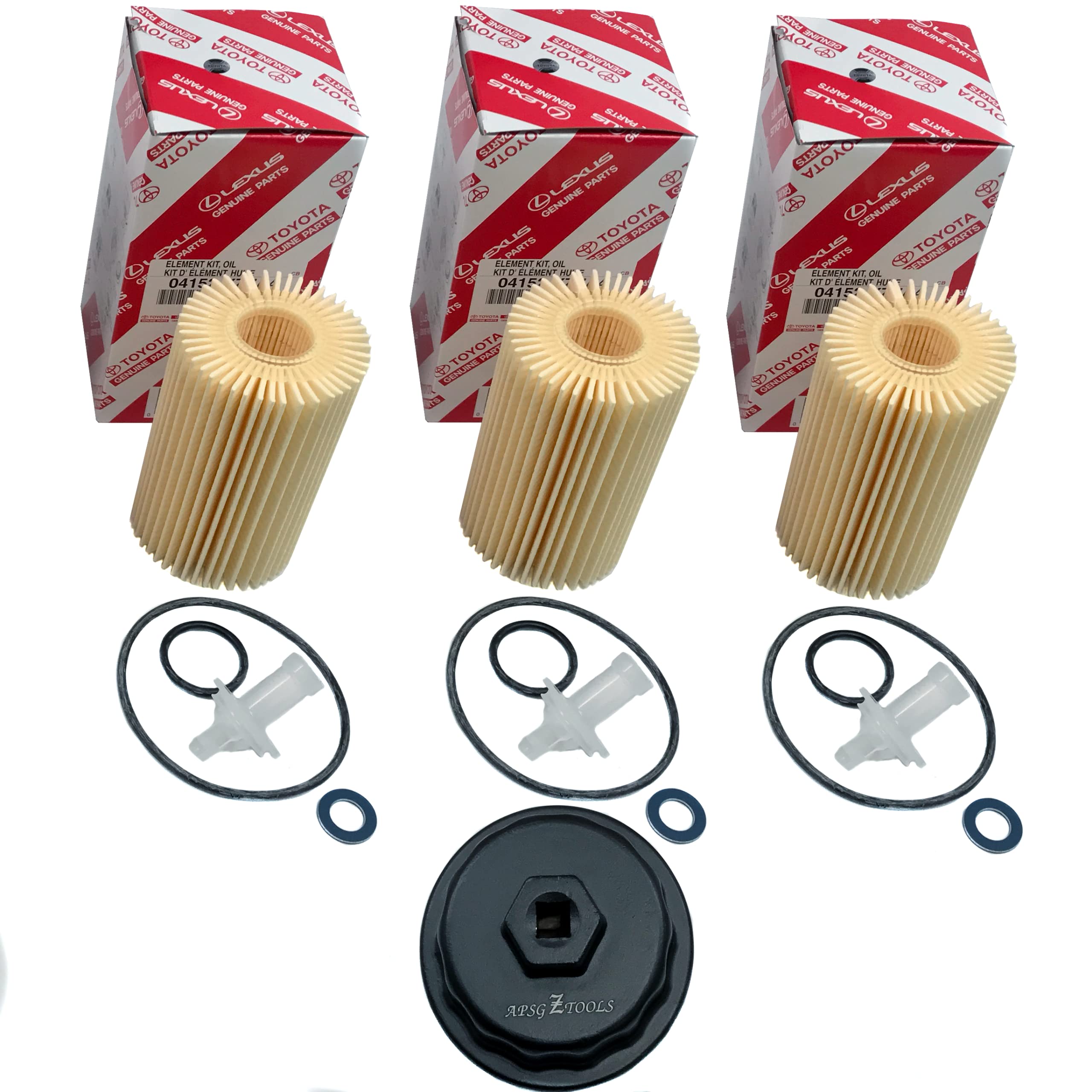 e r i38 APSG 3 PACK | GENUINE 04152-YZZA4 Oil Filter Elements with