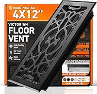 Vista 20 de Cubiertas de ventilación de piso 4 x 10 pulgadas con cubierta de malla, trampa de calor y aire, ventilación de piso de metal caminable