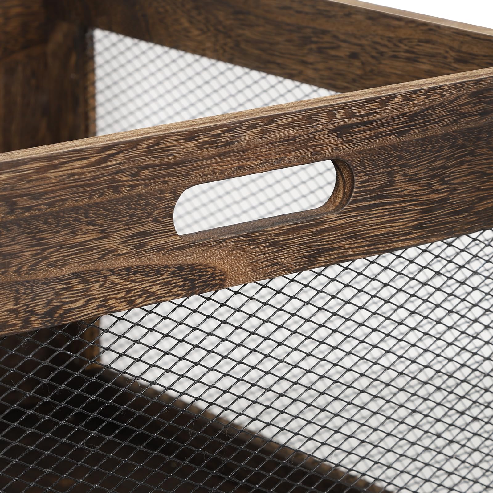 MOOACE 2 Pack Vinyl Record Storage Crate, Wooden Crate for Storage Cube Record Holder LP Album Box, Multifunctional Baskets for Organizing and Storage