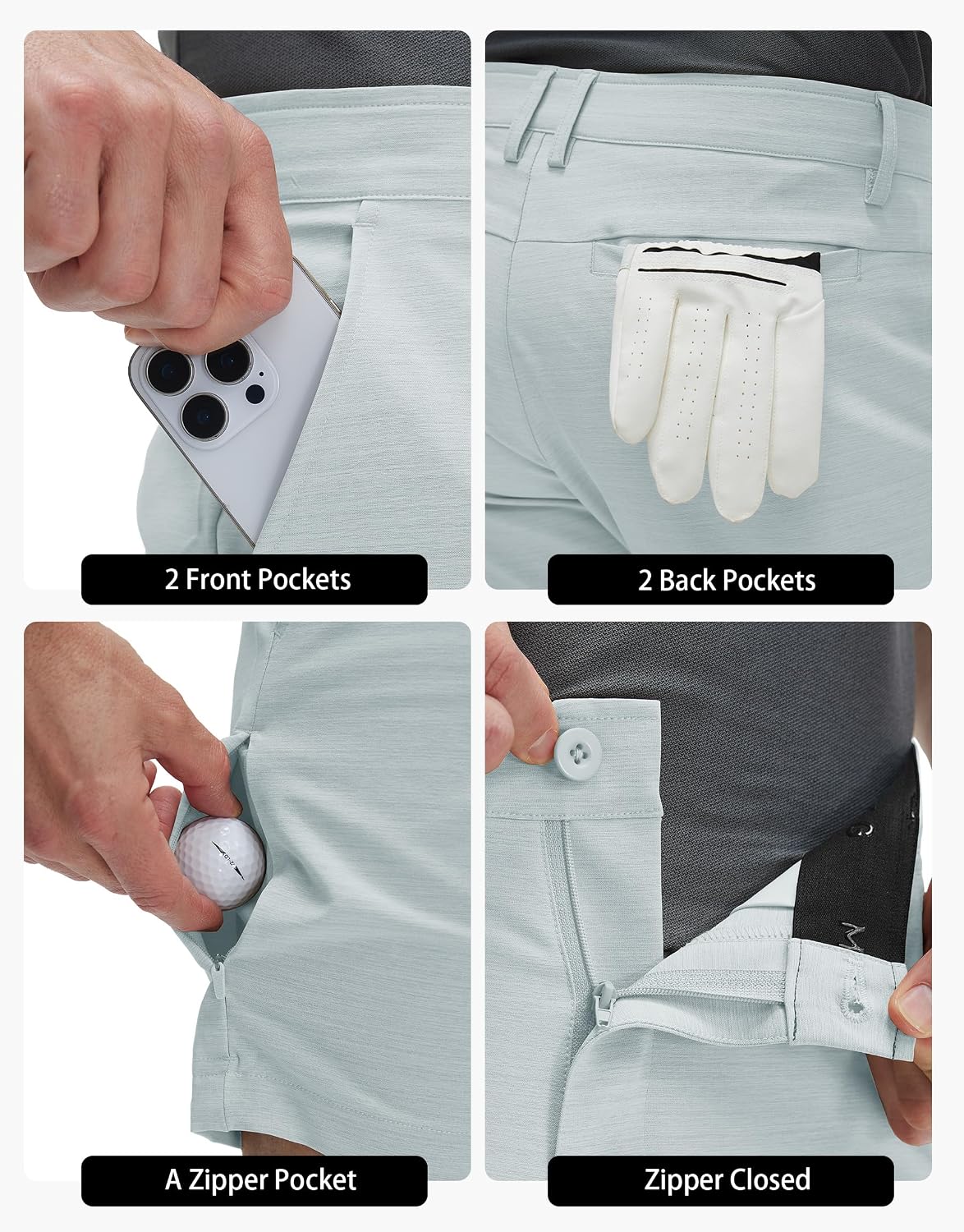 M MAELREG Mens Hybrid Golf Shorts 7 Inch Inseam Lightweight Flat Front Dress Shorts with Pockets