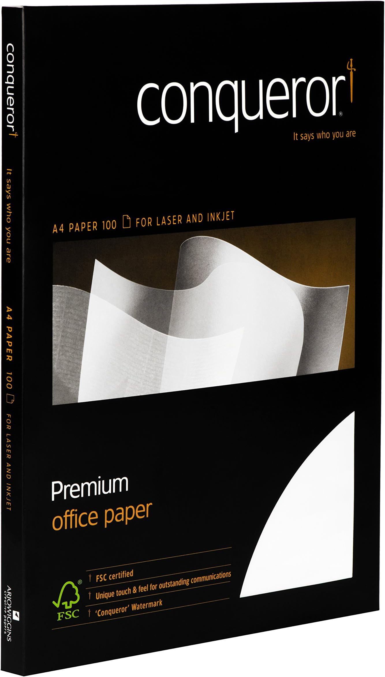 100 Sheets A4 Conqueror Laid (Textured) Vellum (Deep Cream) Paper - Premium Office Paper - In Original Conqueror BOX