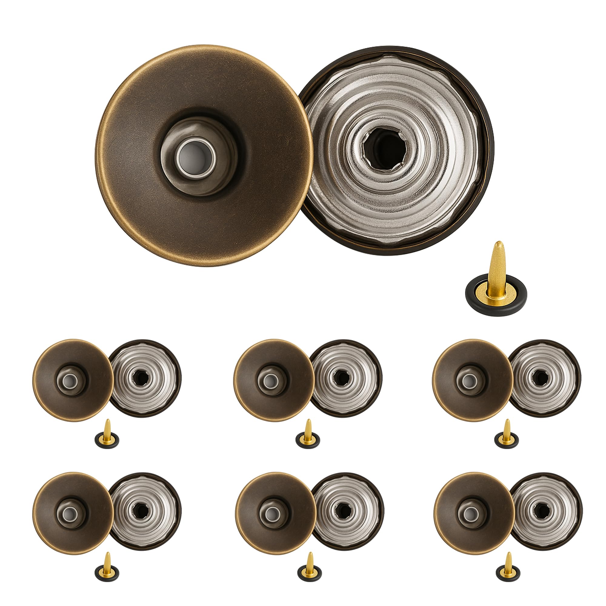 Trimming Shop Jeans Buttons 17mm Bronze 100 Pcs Repair Denim Jackets Skirts — image 1