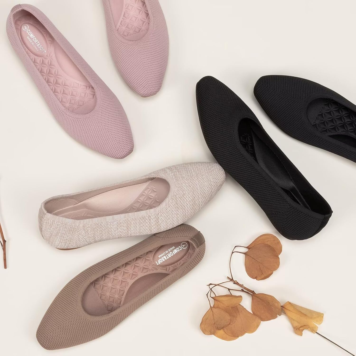 Frank Mully Womens Flat Square Toe Shoes Knitted Work Flat Comfort Dressy Flat Shoes for Daily Lightweight Comfort - Image 7