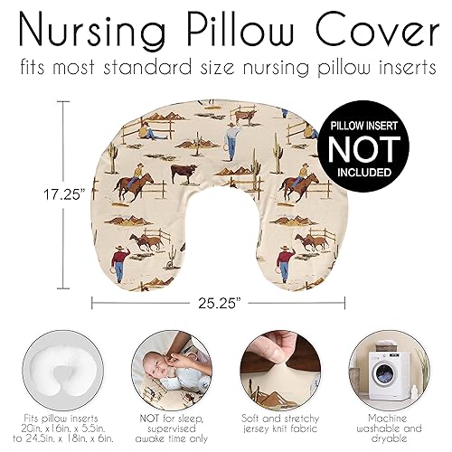 Miniatura 6 de Sweet Jojo Designs Wild West Cowboy - Funda de almohada de lactancia materna para bebé recién nacido con biberón o lactancia materna (almohada no