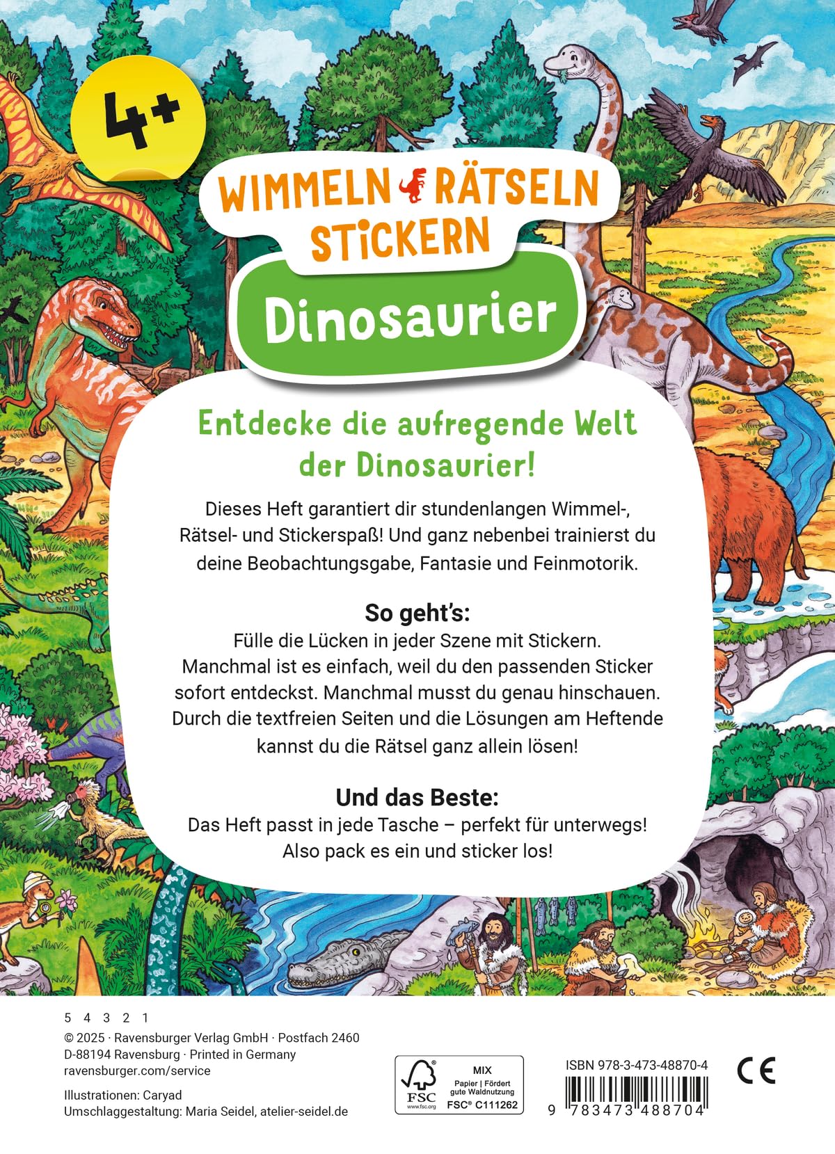 Wimmeln, Rätseln, Stickern: Dinosaurier