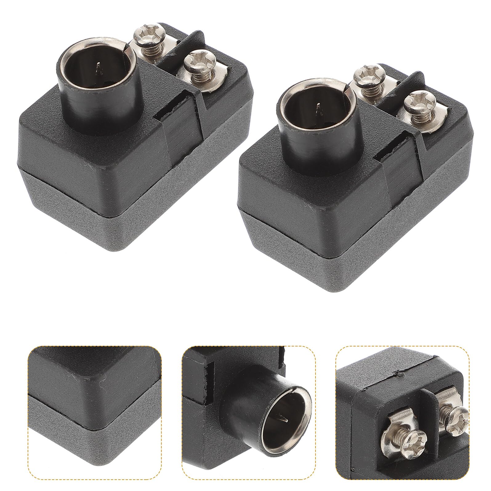 Adaptateur Coaxial 75-300 Ohms à Enclenchement F Mâle Noir, 2 Pièces