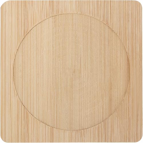 Miniatura 3 de PINGEUI Paquete de 60 posavasos cuadrados de bambú de 3.7 x 3.7 pulgadas, posavasos de madera natural, decoración cuadrada para suculentas, bandeja
