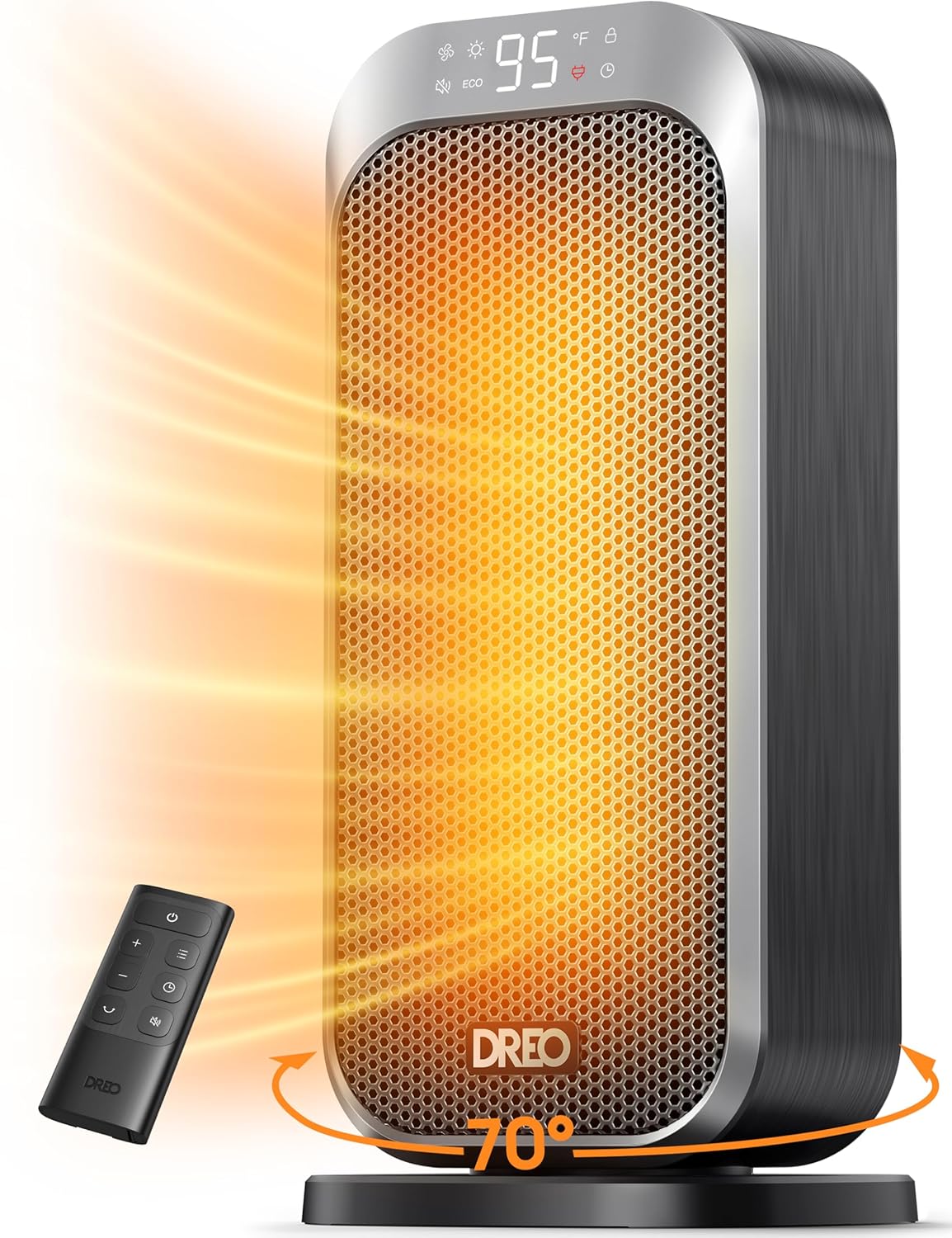 Dreo Quiet Space Heater 1500W Portable Heaters for Indoor Use with Remote 70 Oscillation Fast and Safety Electric