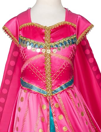 Party Chili Arabian Princess Costume for Girls | with Crown Wand Gloves, Birthday Dress Up, Girls Halloween Costume, Trick or Trea, Theme Party, Role Play