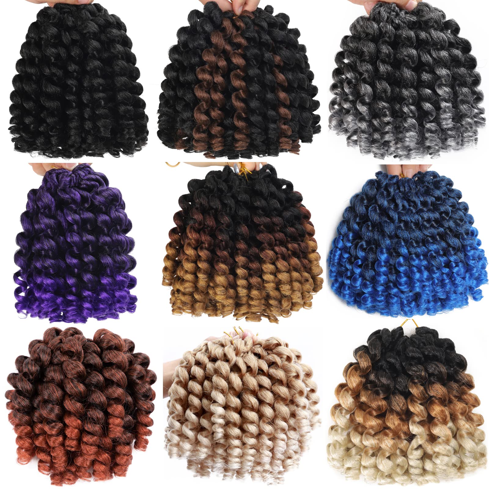 Amazon.com : 3Packs 2X Ringlet Wand Curl Jamaican Bounce 8 inch