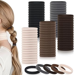 obeoby 100PCS Neutral Colors Hair Ties, Seamless Hair Ties Ponytail Holders Elastics Hair Accessories Stocking Stuffers for Women Girls