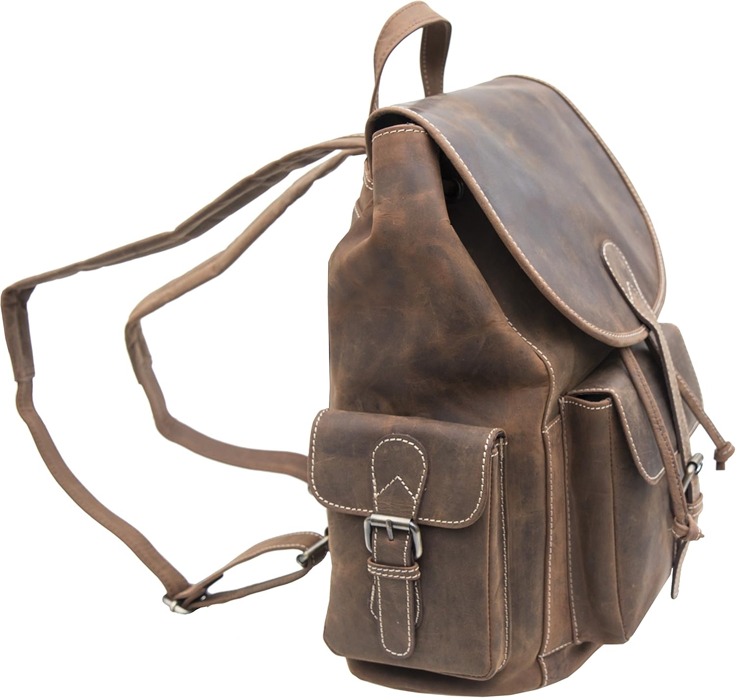 rugged leather backpack