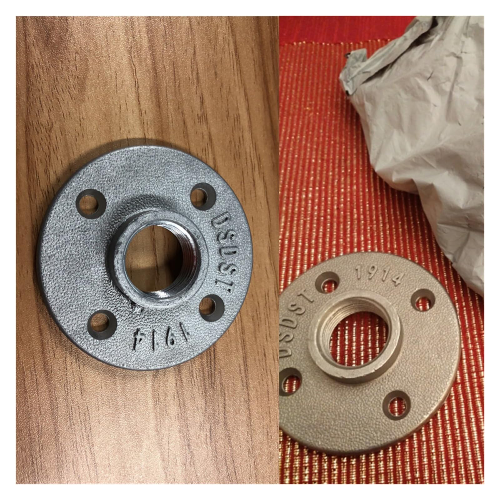 10 piezas de brida de hierro fundido plateado DN20 4 agujeros 3/4 ''accesorios de tubería de rosca británica