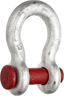 Crosby 1018133 Carbon Steel G-213 Round Pin Anchor Shackle, Galvanized, 4-3/4 Ton Working Load Limit, 3/4