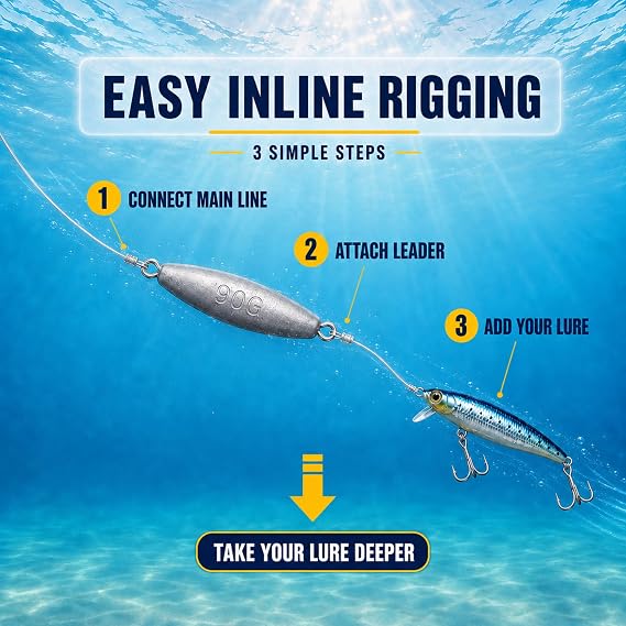 Trolling Weights Double Ring Inline Sinkers Saltwater and Freshwater