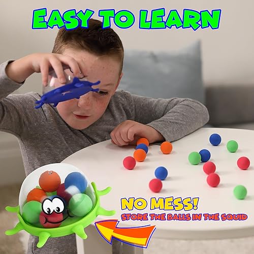 Miniatura 7 de Funwares Colorful Squid Squish juego dinámico de suelo para niños, aumenta el aprendizaje y la coordinación de los niños, el juego de conteo y