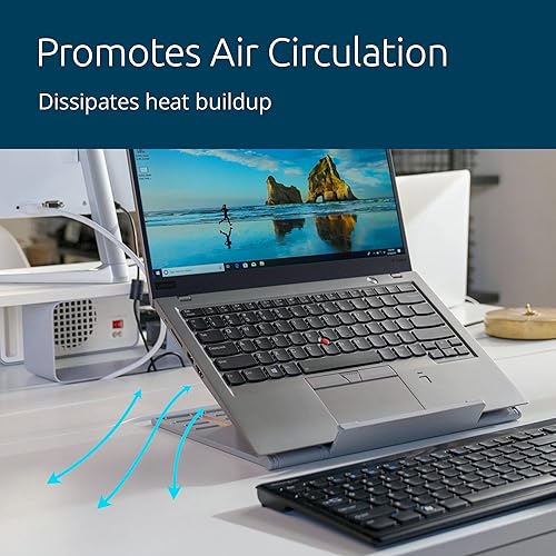 Miniatura 6 de Kensington SmartFit Easy Riser Go - Soporte grande para computadora portátil para oficina en casa, soporte ajustable de escritorio para laptop,