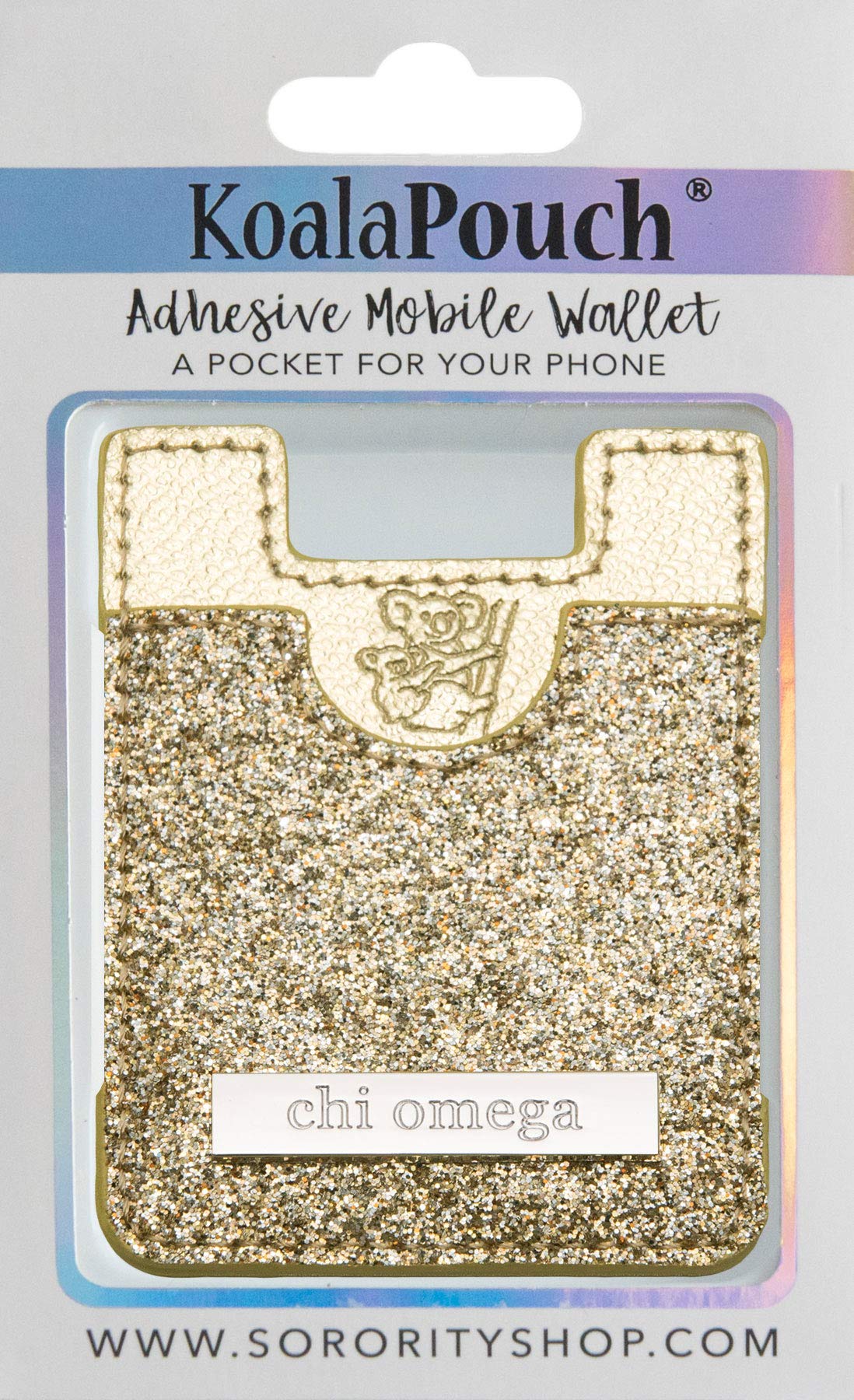 Sorority Shop Chi Omega - Glitter Koala Pouch (Gold)