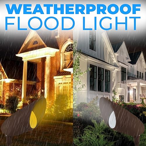 Miniatura 6 de Lámpara de inundación de paisaje de 1 luz  Lámpara LED no regulable de 12 W  Lámpara exterior  Montaje en techo  Acabado de bronce OL-91926