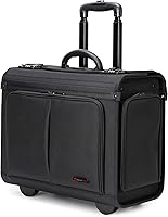 Alpine Swiss Rolling Briefcase: Carry-On Business Travel Bag with Dual Locks, Overnight Capacity, Black
