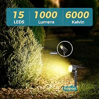 kolpop 4 db Napelemes Kültéri Lámpa, 800lm, 3000K Meleg Fehér, 3 Üzemmód, IP67 Vízálló, Kerti Reflektor, Falra Szerelhető, Kerthez, Bejárath 5