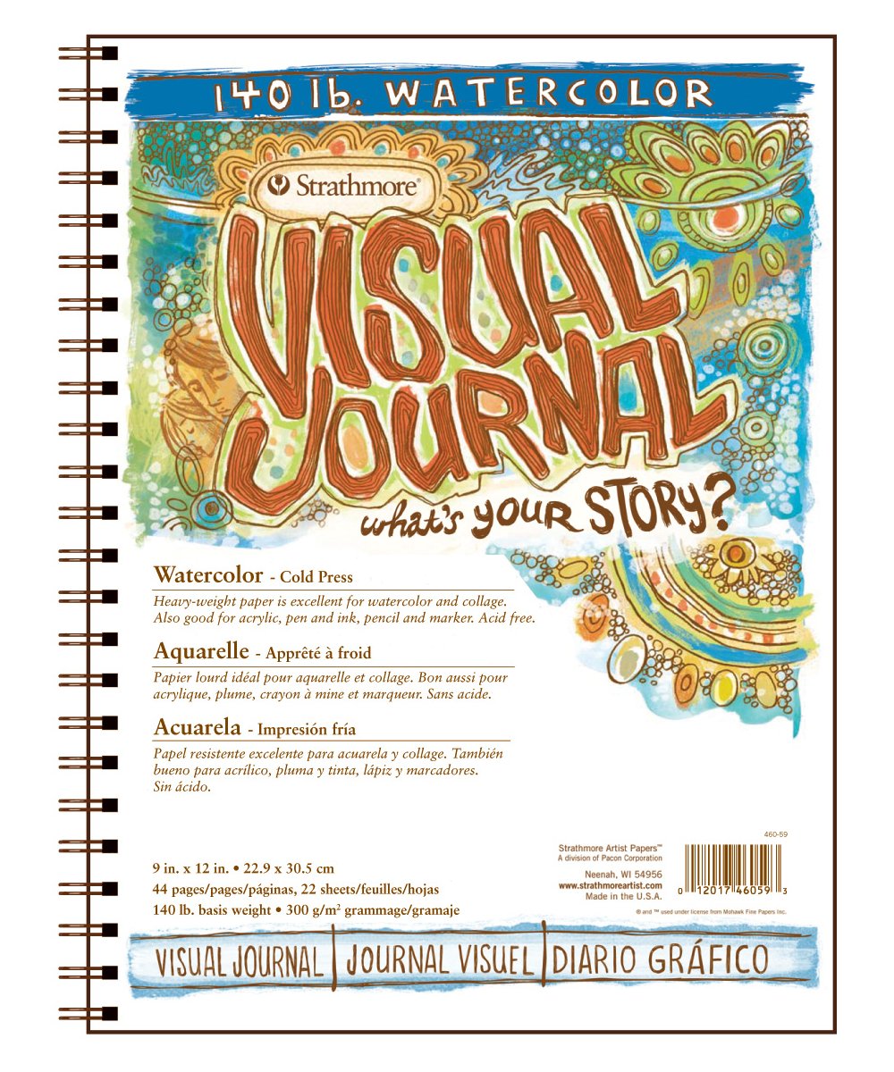 Strathmore 460-59 Visual Journal Watercolor 9 x 12-inch, 22 Sheets, White, 9"X12"