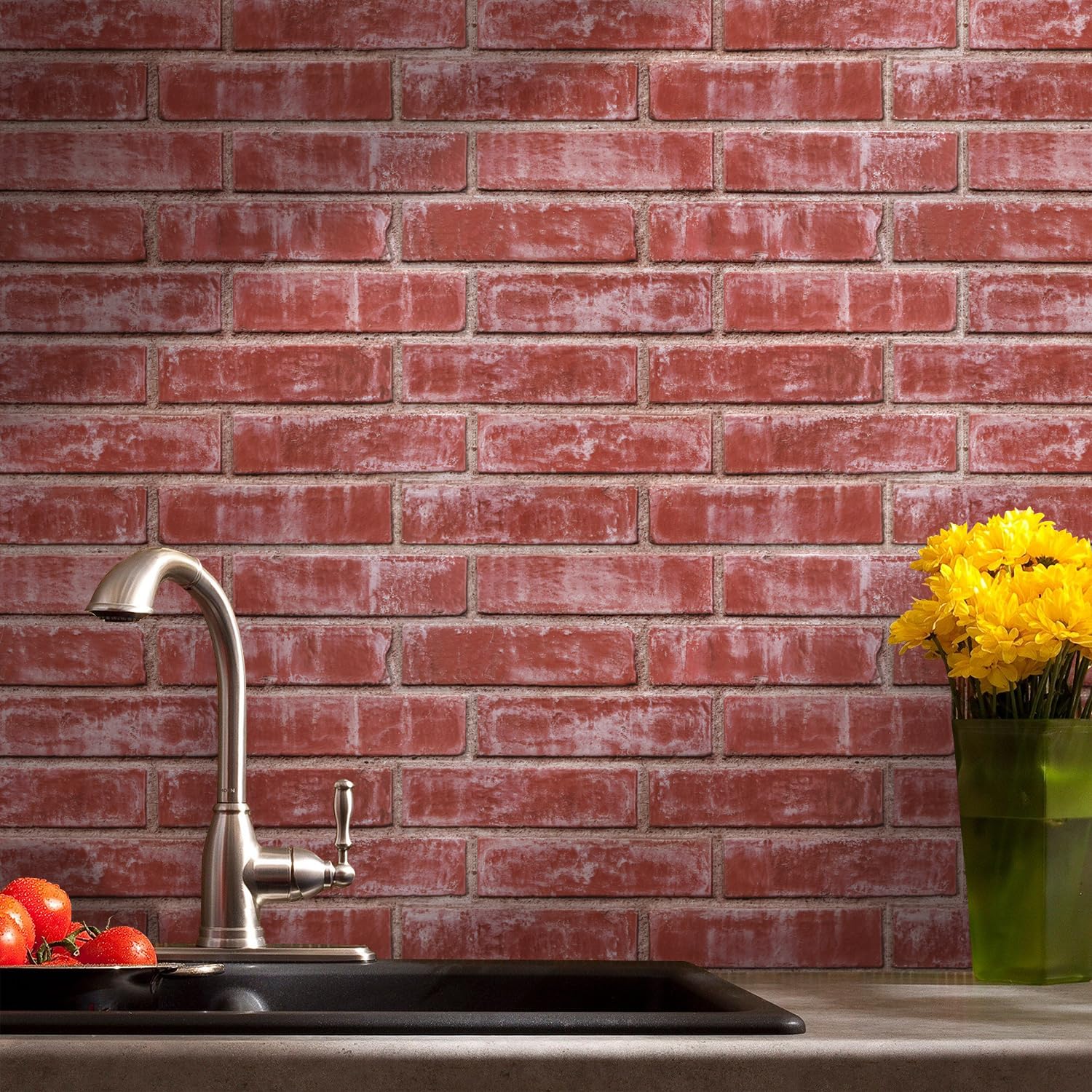 Paneles de pared de ladrillo sintético Commomy de PVC 10 piezas para cocina