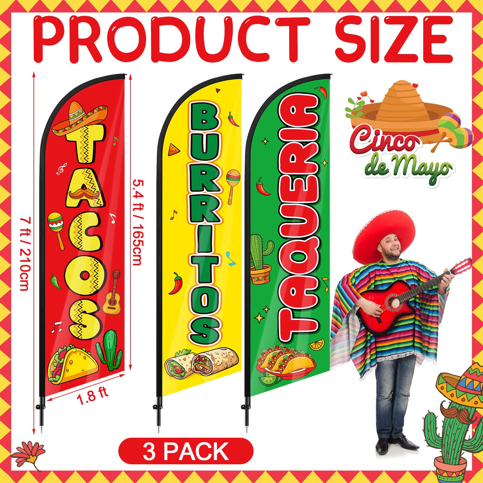 Preiu exico exican Swooper Feather Flag 16ft Flagpole KitGround