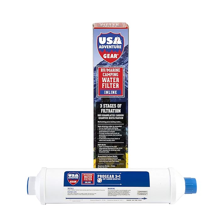 Buy 3Stage RV/Marine XXL Inline Water Filter KDF/GAC/Quantum