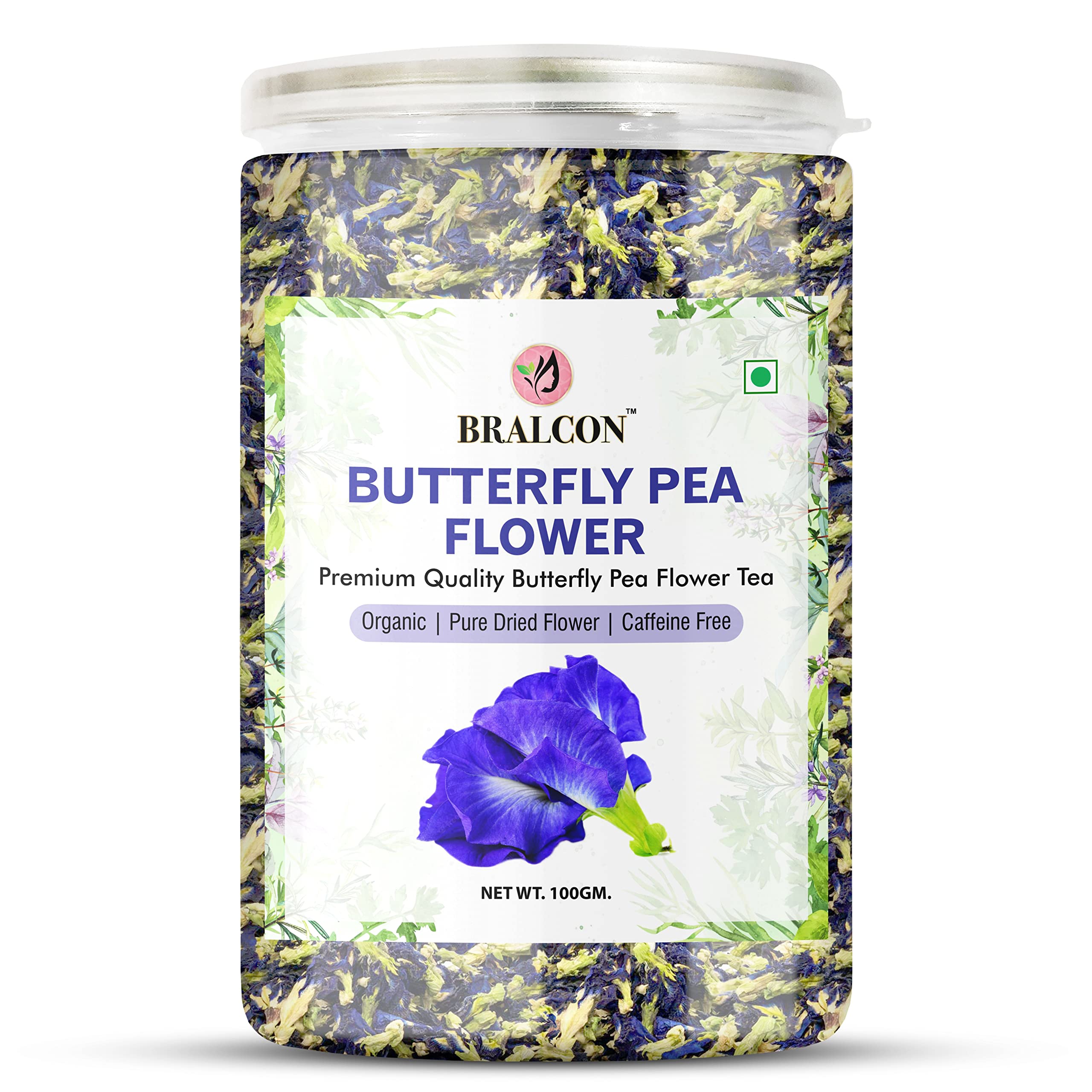 BRALCON Butterfly Pea Flower Tea 100g | 100% Natural Herbal Leaves | Whole Leaf | Steep as Hot or Iced Tea-picture-32