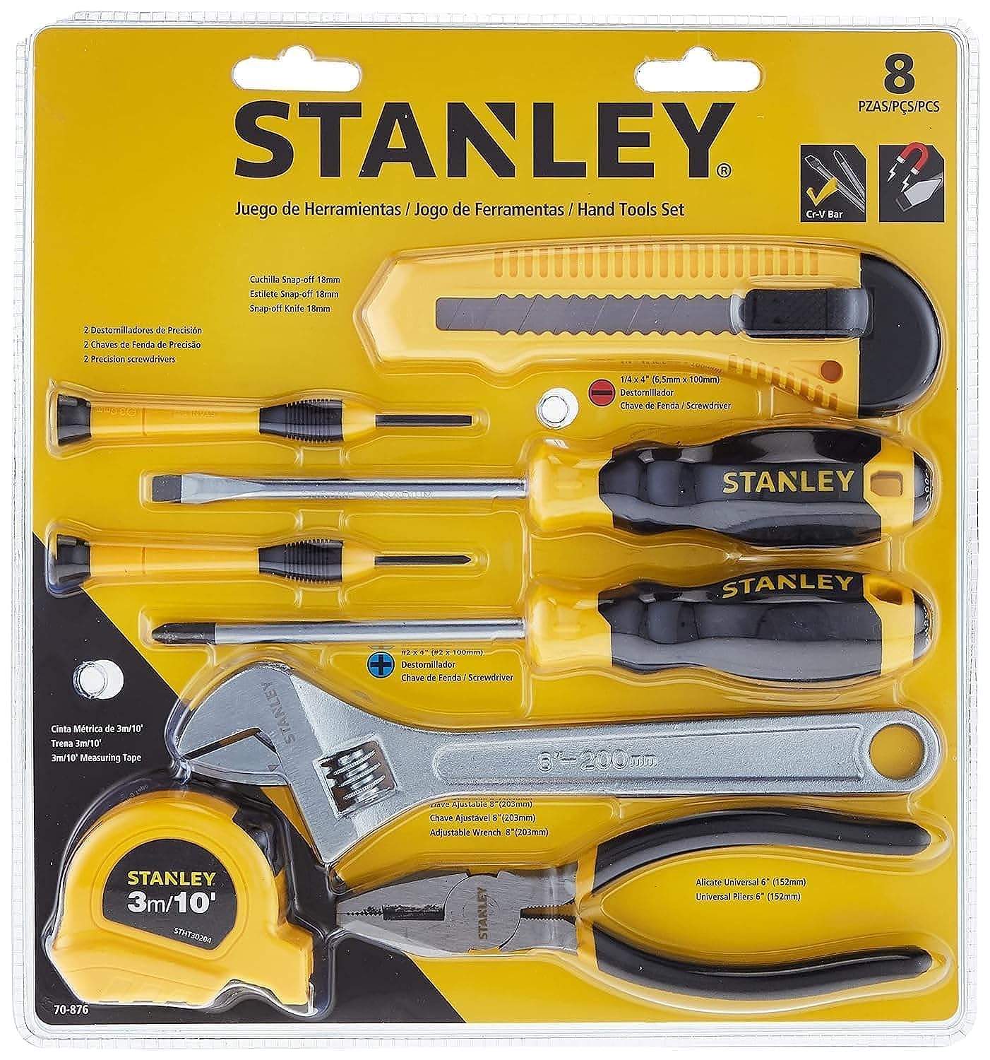 STANLEYHand Tools Set, 70-876, 8 Pcs
