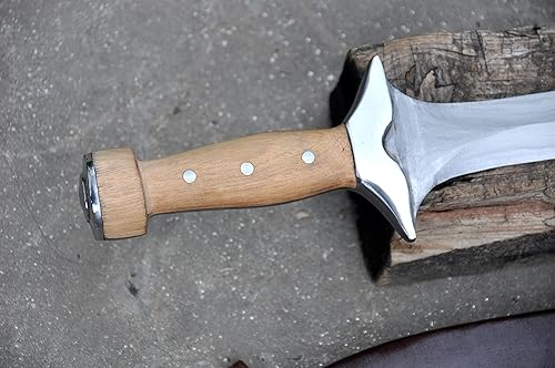 Miniatura 4 de Espada griega Xiphos de hoja de 21 pulgadas, hecha a mano en Nepal, con resorte de hoja templado, función afilar