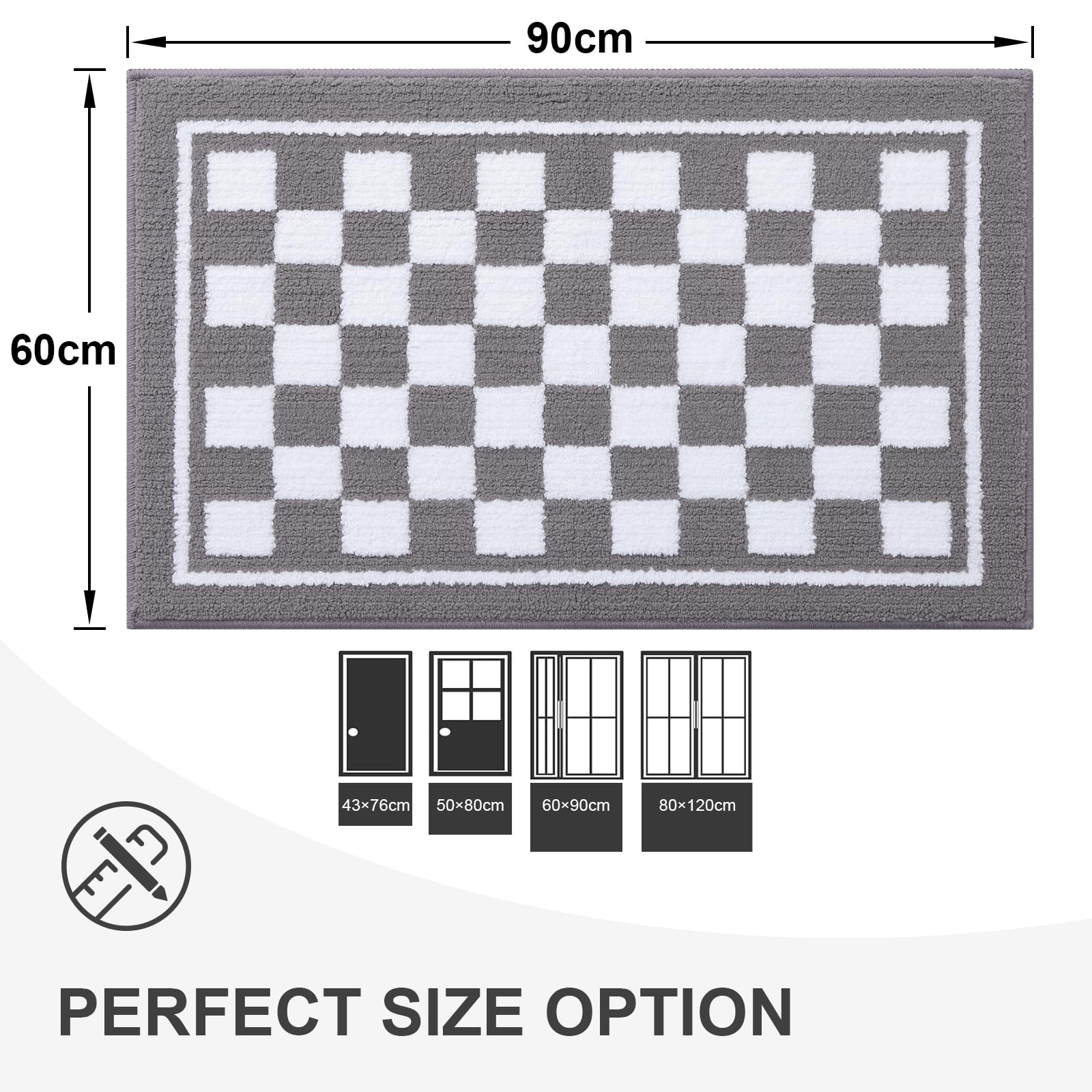 smiry Door Matts Indoor, Super Absorbent Entrance Door Mat, Machine Washable Inside Doormat, Low-Profile Dirt Trapper Mat - Image 2