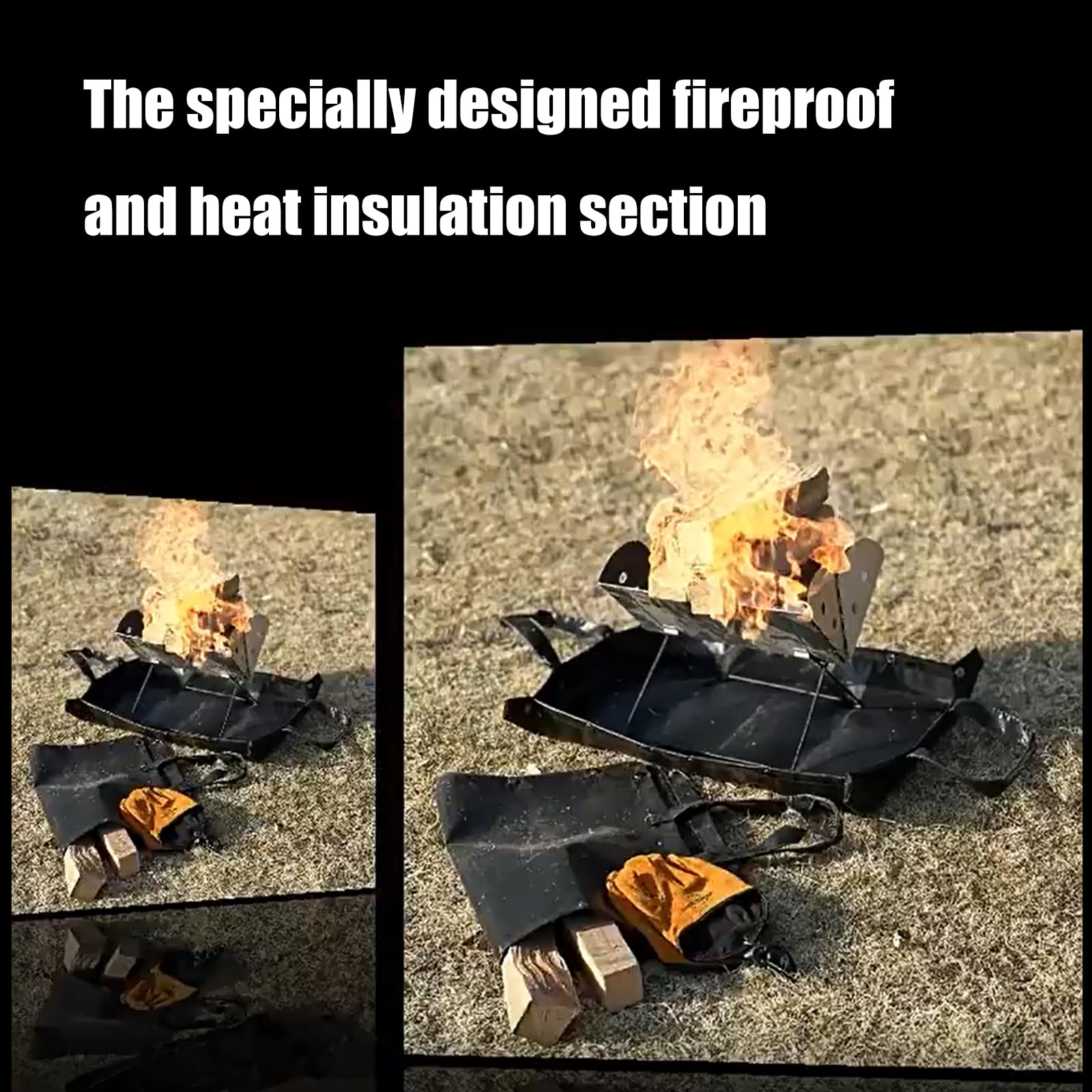 Sbshiouu Multifunctional Fireproofs Mats Bag Retardant Firewood Bag Outdoor Rainproofed Bag for Picnics and Backyard Parties