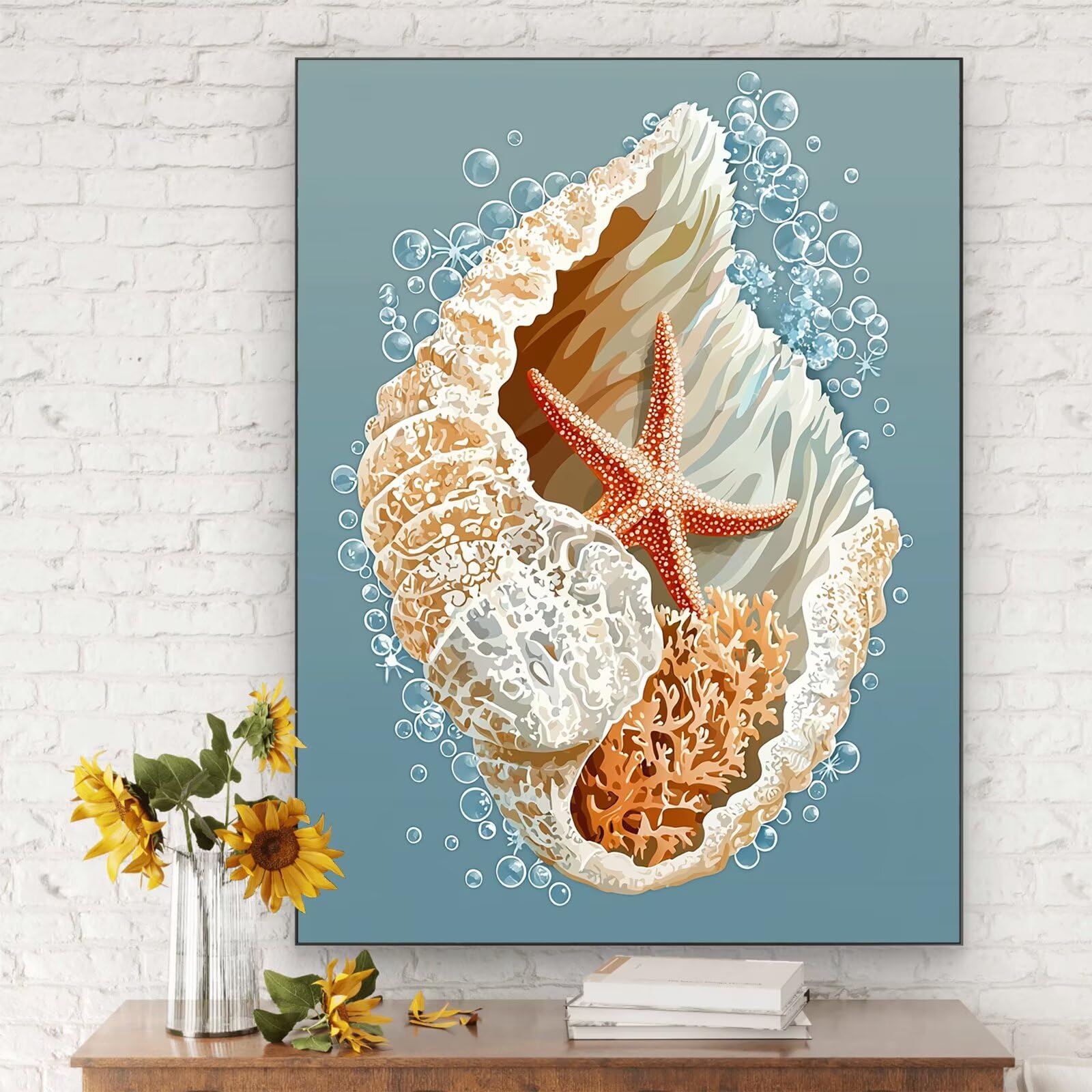 Malowanie po numerach skorupa, 90x120 cm Malowanie według numerów zwierząt dla dorosłych, bez ramy, zestaw do malowania olejnego na płótnie z 3 pędzlami, Pigment akrylowy, Paint by Numbers Dekoracja