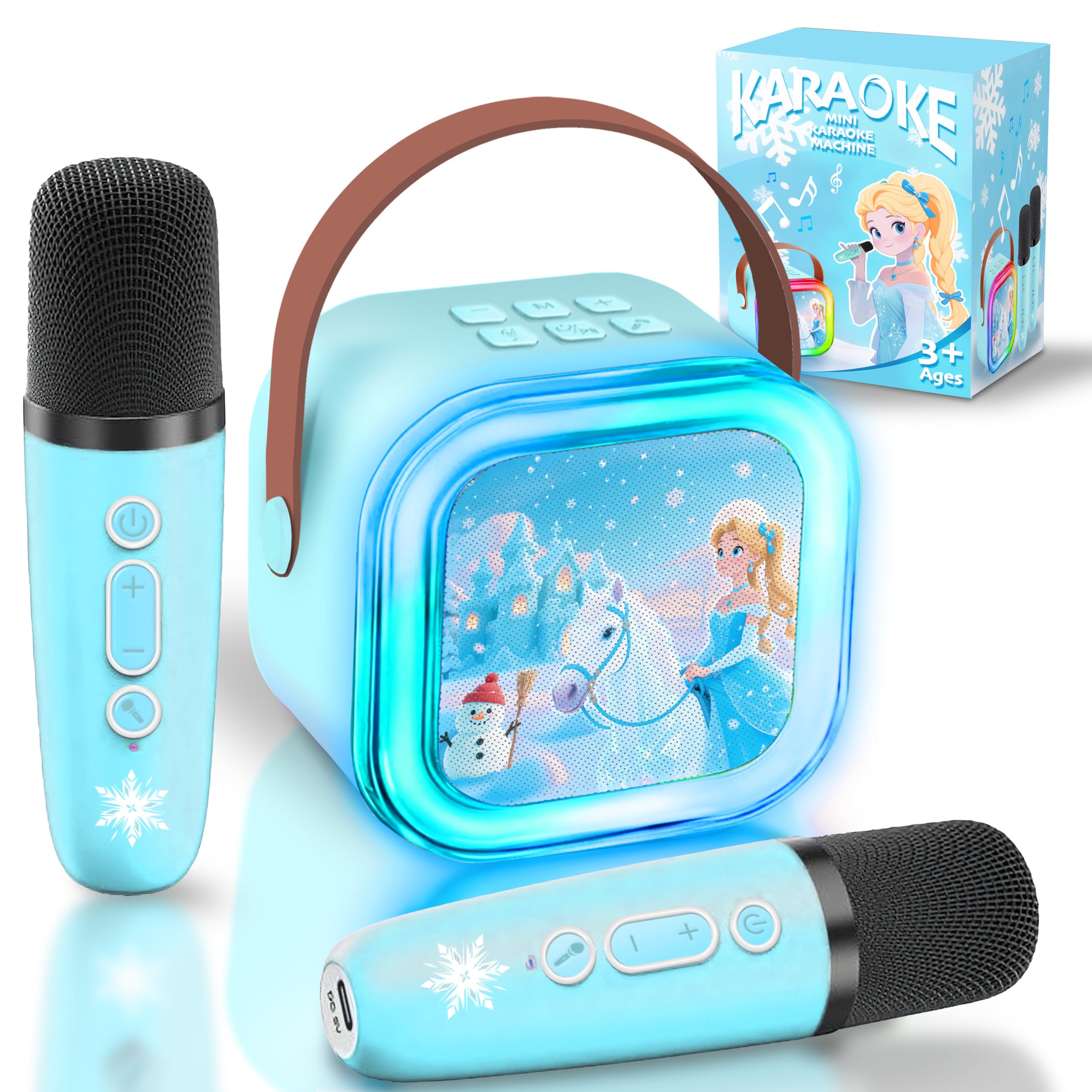 Karaoke per Bambini con 2 Microfoni Wireless Bluetooth Cassa, Regalo Giochi Bambina 3-7 Anni