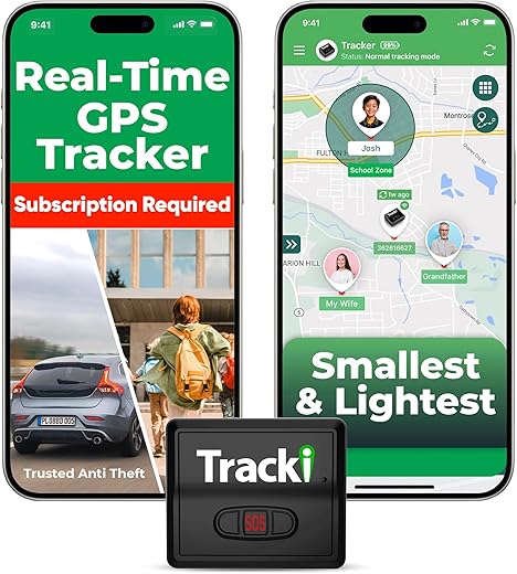Tracki GPS Tracker for Vehicles – Real-Time 4G LTE Assets & Car Tracking Device with App, Magnetic Mount, Compact Design, Worldwide Coverage – iOS & Android (Subscription Required)