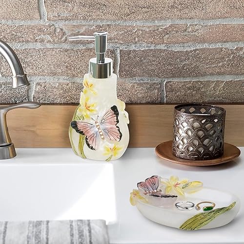 Miniatura 4 de Juego de accesorios decorativos de baño que incluye vasos, jabonera, champú y jabón líquido y soporte para cepillos de dientes, regalo para niña con